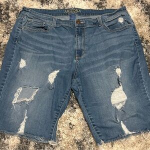 Arizona Jean Company Blue Distressed Jean Shorts